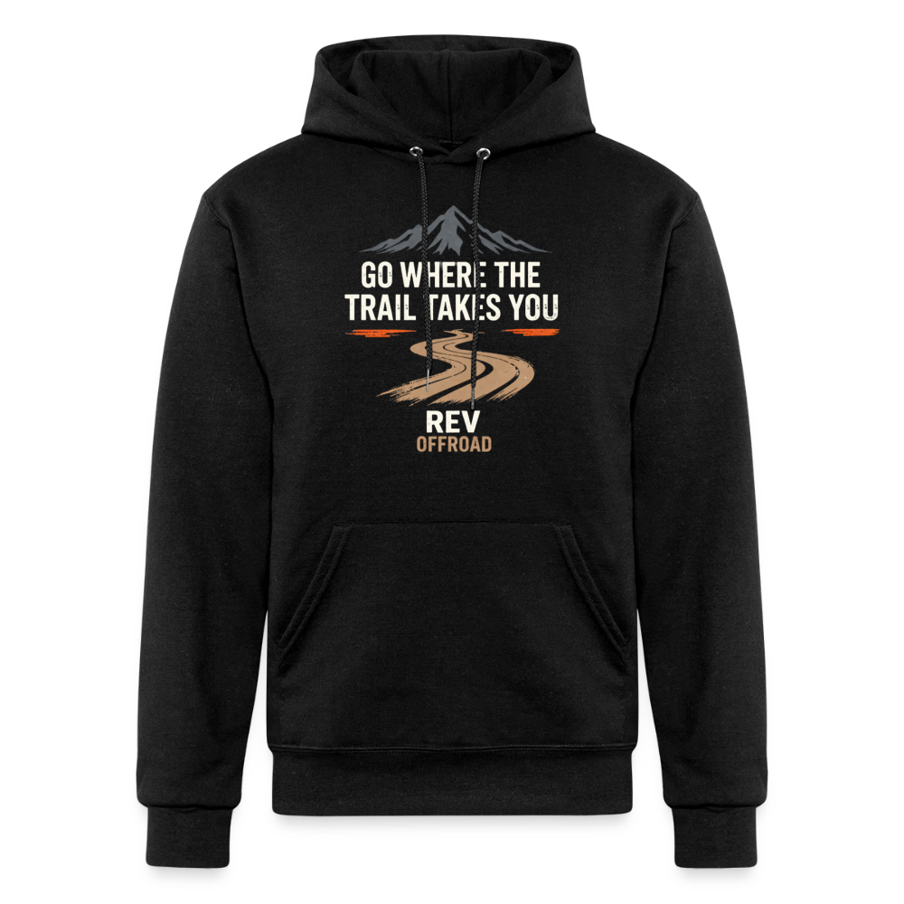 "Go Where The Trail Takes You" Champion Unisex Powerblend Hoodie - black