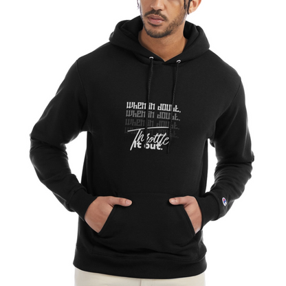 "When In Doubt, Throttle It Out" Champion Unisex Powerblend Hoodie - black