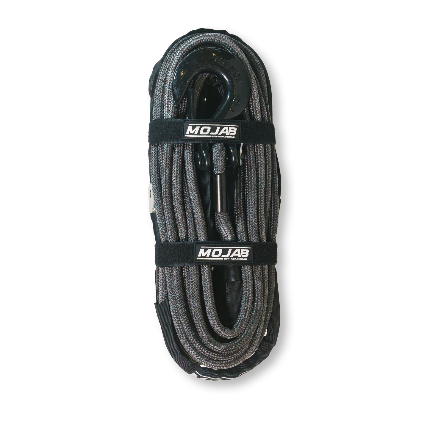 1/2'' x 78' Double Braided Winch Rope with removeable forged winch hook